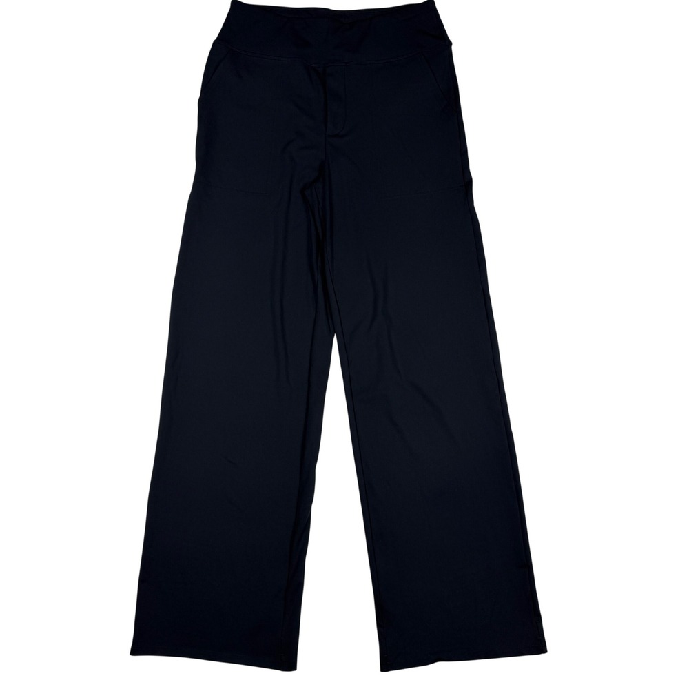 G4Free Wide Leg Yoga Dress Pants Women M Black Stretch High Waist Pockets